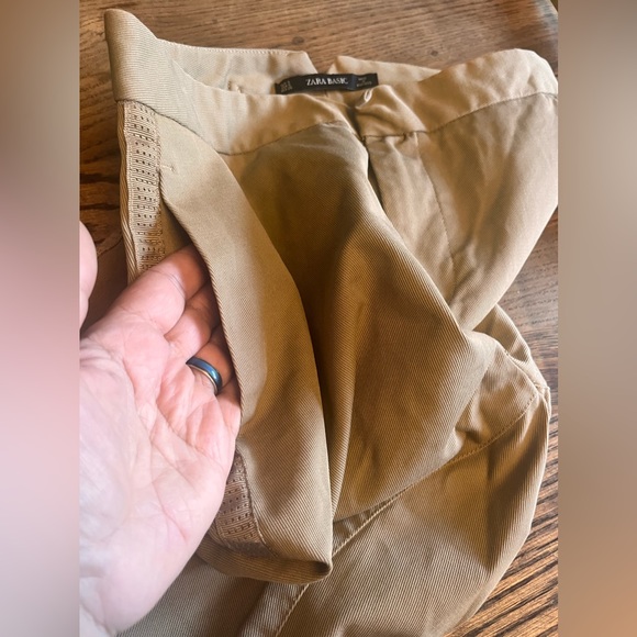 NWOT Zara Basic Tan Colored Riding Pants w/ Capri Cuffs!! - Picture 9 of 12